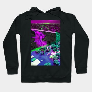 waterbreak collage of the wetland city ecopop architectural art Hoodie